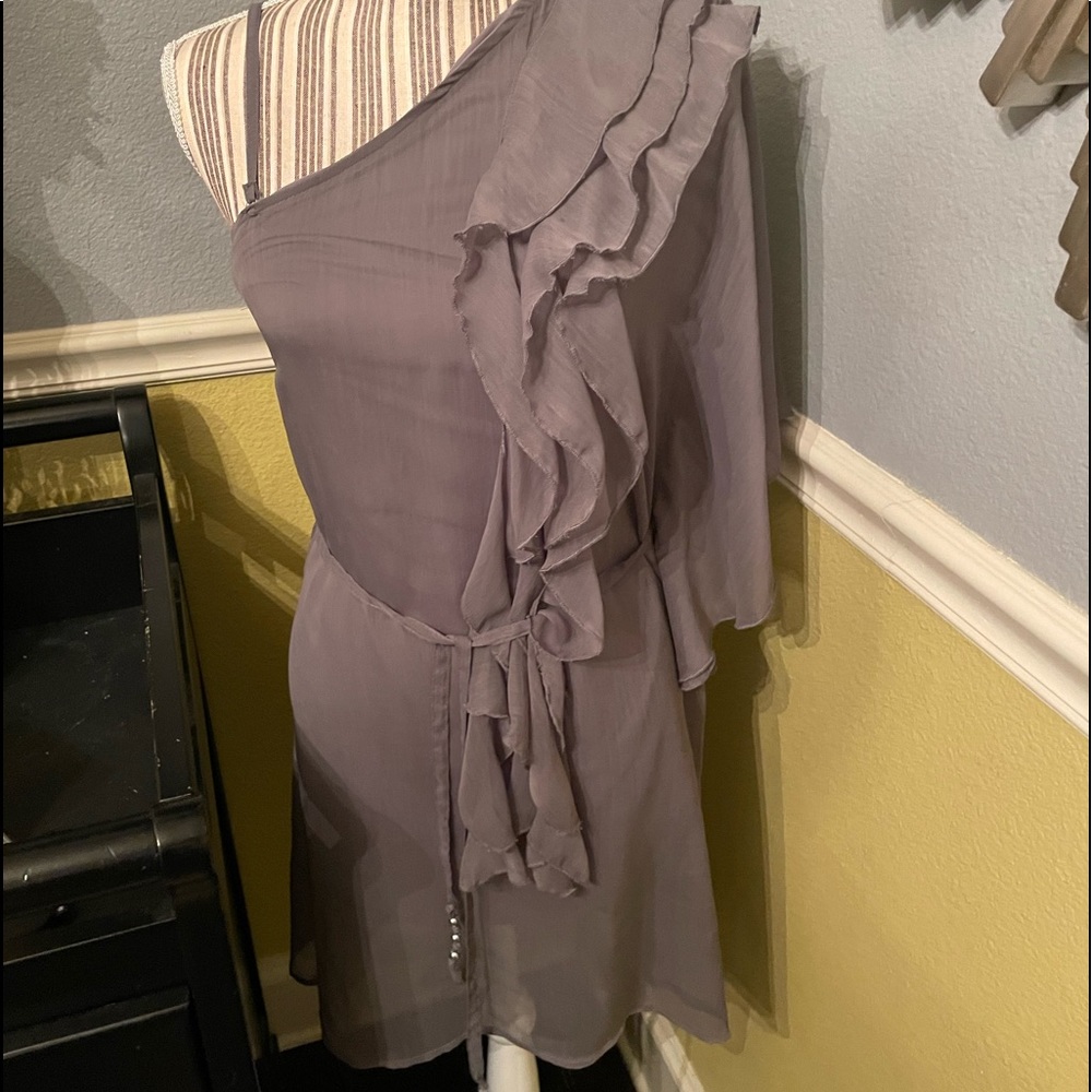 Grey off shoulder dress.  Medium